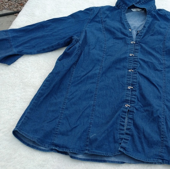 Quizz Woman Tops - Quizz Denim look Chambre Jean Stretch Plus Sz 24